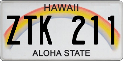 HI license plate ZTK211