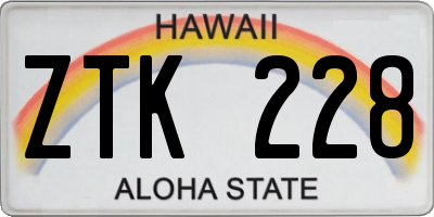 HI license plate ZTK228