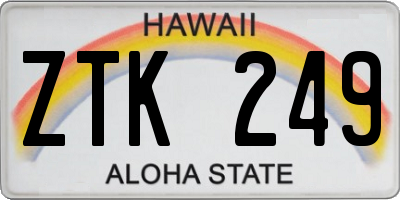 HI license plate ZTK249