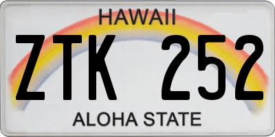 HI license plate ZTK252