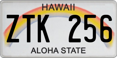 HI license plate ZTK256