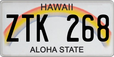 HI license plate ZTK268