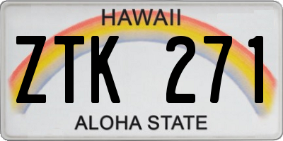 HI license plate ZTK271