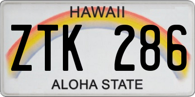 HI license plate ZTK286