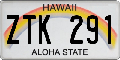 HI license plate ZTK291