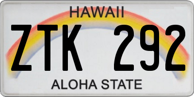 HI license plate ZTK292
