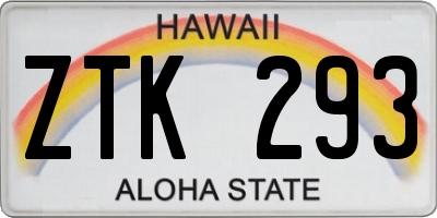 HI license plate ZTK293