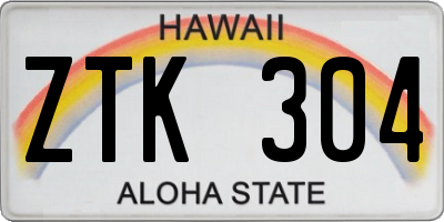 HI license plate ZTK304