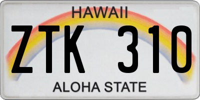 HI license plate ZTK310