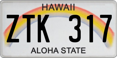 HI license plate ZTK317