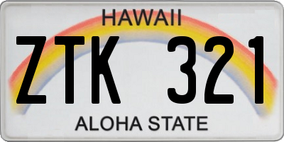 HI license plate ZTK321