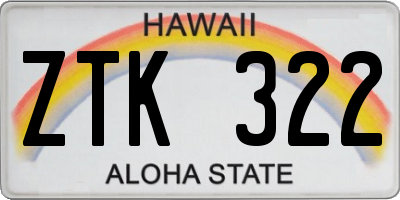 HI license plate ZTK322