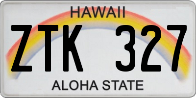HI license plate ZTK327