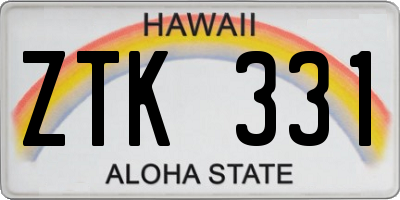 HI license plate ZTK331