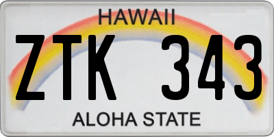 HI license plate ZTK343