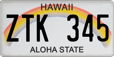 HI license plate ZTK345