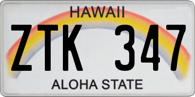 HI license plate ZTK347
