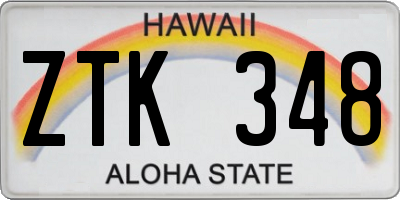 HI license plate ZTK348
