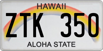 HI license plate ZTK350