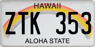 HI license plate ZTK353