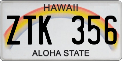 HI license plate ZTK356