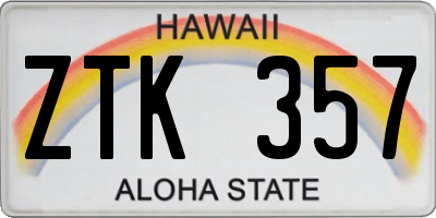 HI license plate ZTK357