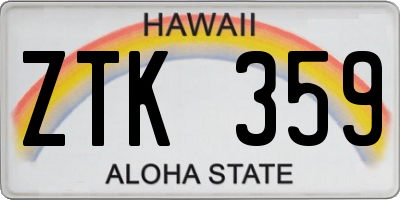 HI license plate ZTK359