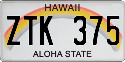 HI license plate ZTK375
