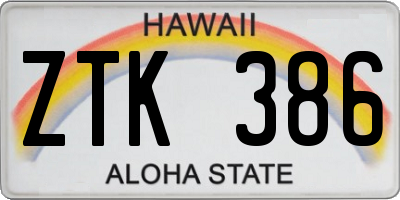 HI license plate ZTK386