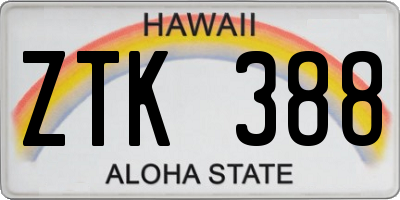 HI license plate ZTK388