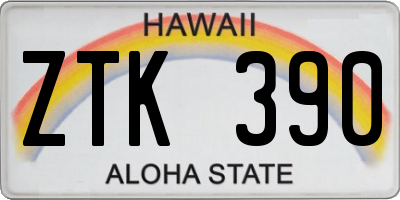 HI license plate ZTK390