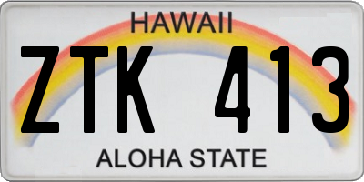 HI license plate ZTK413