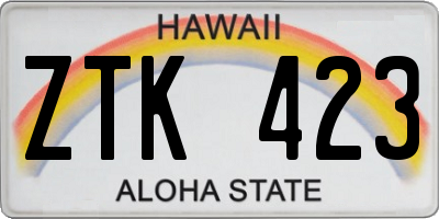 HI license plate ZTK423