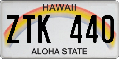 HI license plate ZTK440