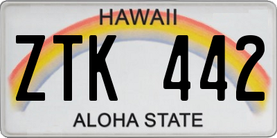 HI license plate ZTK442