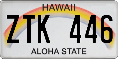 HI license plate ZTK446
