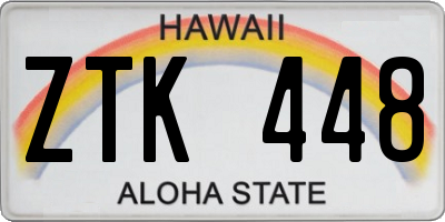 HI license plate ZTK448
