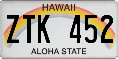 HI license plate ZTK452