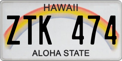 HI license plate ZTK474