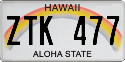 HI license plate ZTK477