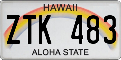 HI license plate ZTK483