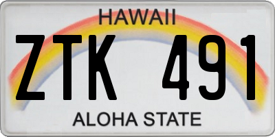 HI license plate ZTK491