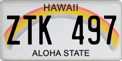 HI license plate ZTK497