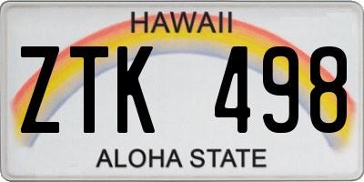 HI license plate ZTK498