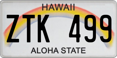 HI license plate ZTK499