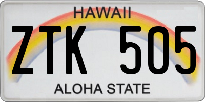 HI license plate ZTK505