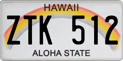 HI license plate ZTK512