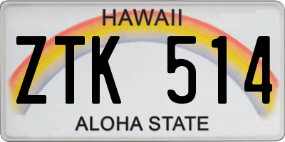 HI license plate ZTK514