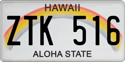 HI license plate ZTK516