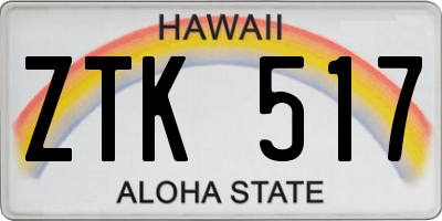 HI license plate ZTK517